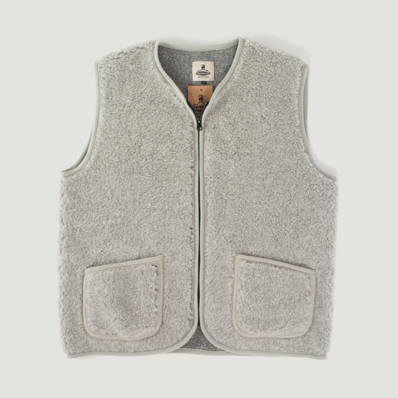Sleeveless wool jacket - Pepitko Ultralight Light Grey - COLDBREAKER