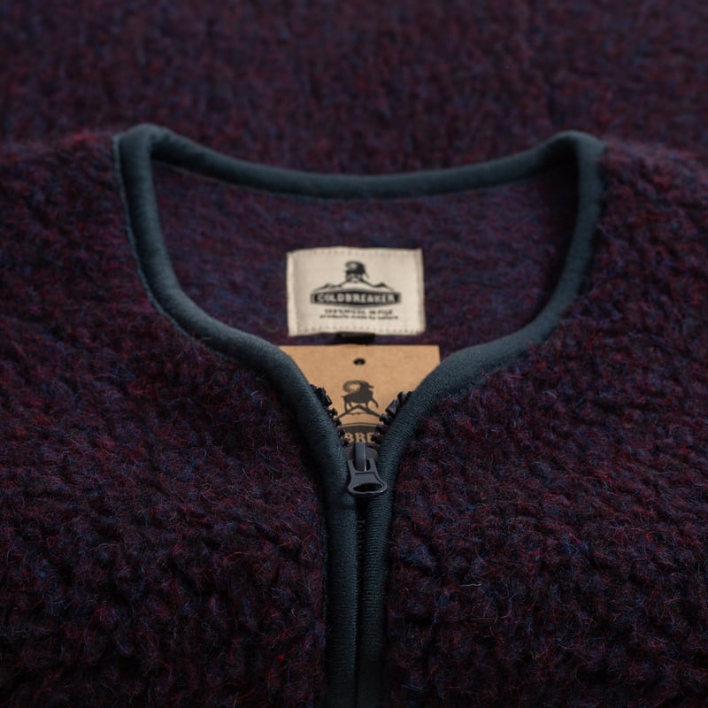 COLDBREAKER Wool Sleeveless Vest - Pepitko Plum