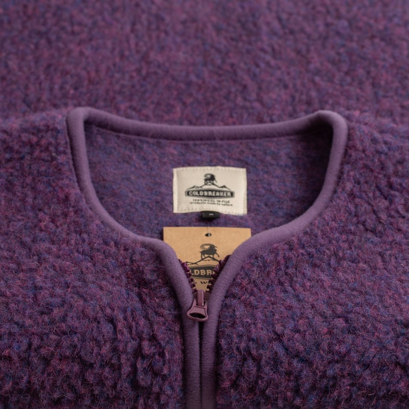 Coldbreaker wool sleeveless jacket - Pepitko purple patterned walkers