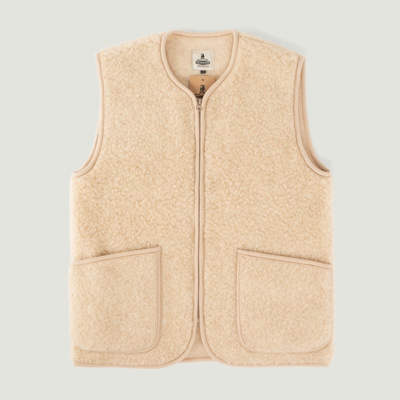 Coldbreaker Wool Sleeveless Jacket - Pepitko Vest Beige