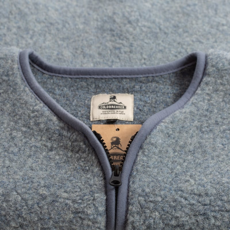 Coldbreaker Sleeveless Wool Jacket - Pepitko Ultralight Denim Grey