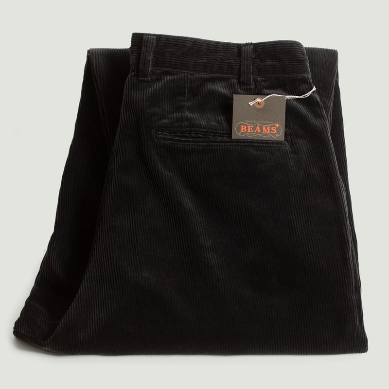 2 Pleats Corduroy Trousers Charcoal Grey