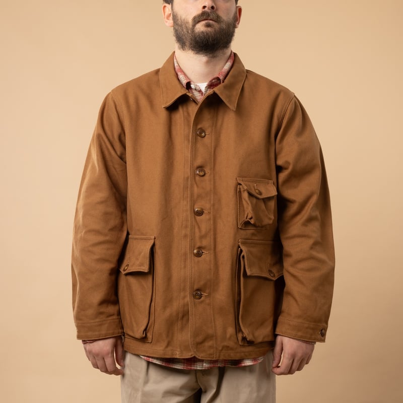 flâneurs-FOB-FACTORY-F2448-Heavy-Cotton-Twill-Hunting-Jacket-khaki-de-face