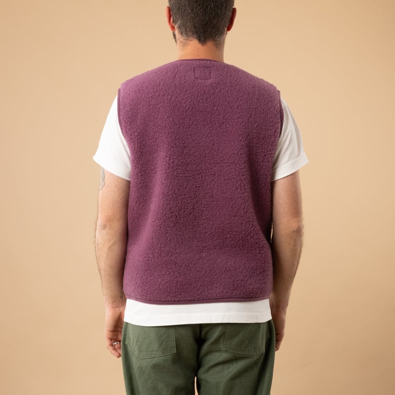 -flaneurs-COLDBREAKER-sleeveless-wool-jacket-Pepitko-Ultralight-French-Purple-back-view