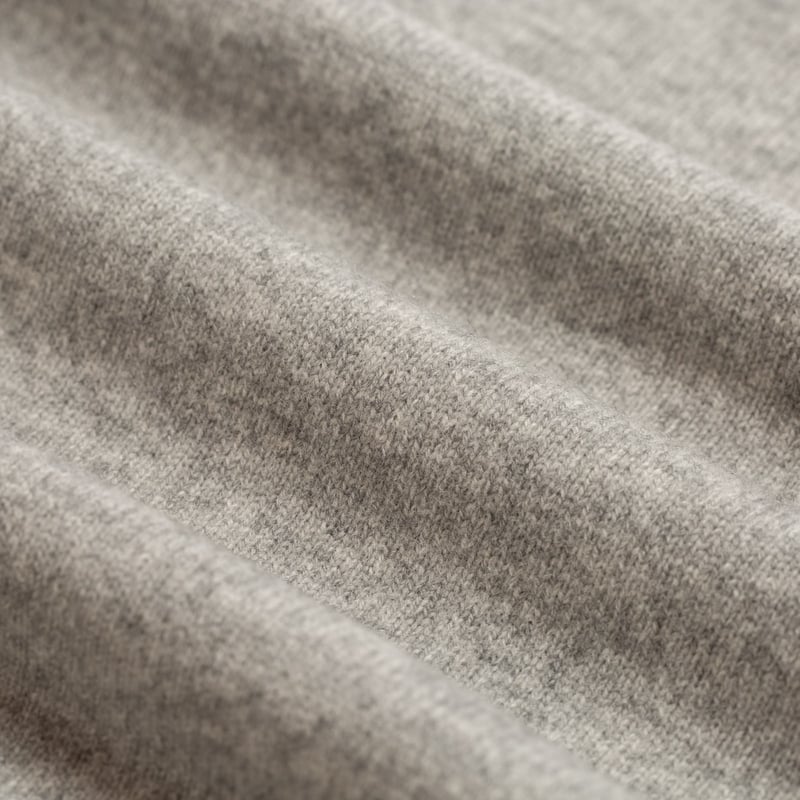 wool flâneurs-Mooncastle-Japanese Sweater-Wool and Cashmere-Round Neck Light Grey-3