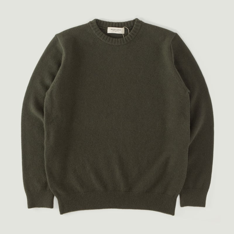 Stickers-Wanderers-Mooncastle-Japanese-Sweater-Wool-and-Cashmere-Round-Neck-moss-green