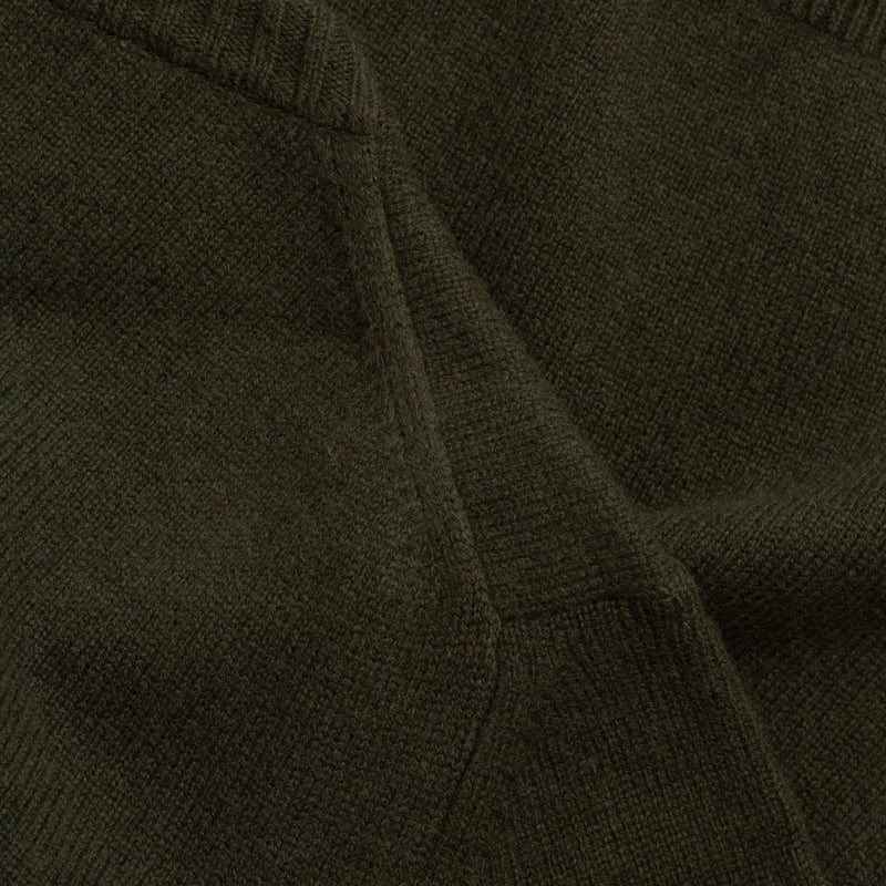 sleeve wanderers-Mooncastle-Japanese Sweater-Wool and Cashmere-Round Neck moss green-2