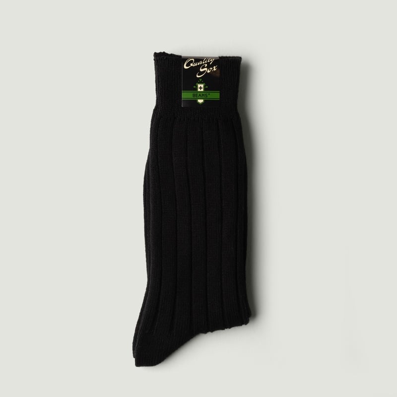 Vignette_Beams Plus - Solid Rib Socks Black