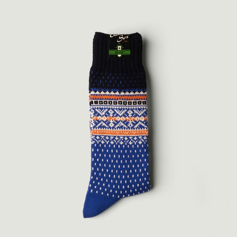 Vignette_BEAMS PLUS / Nordic Socks Blue Base