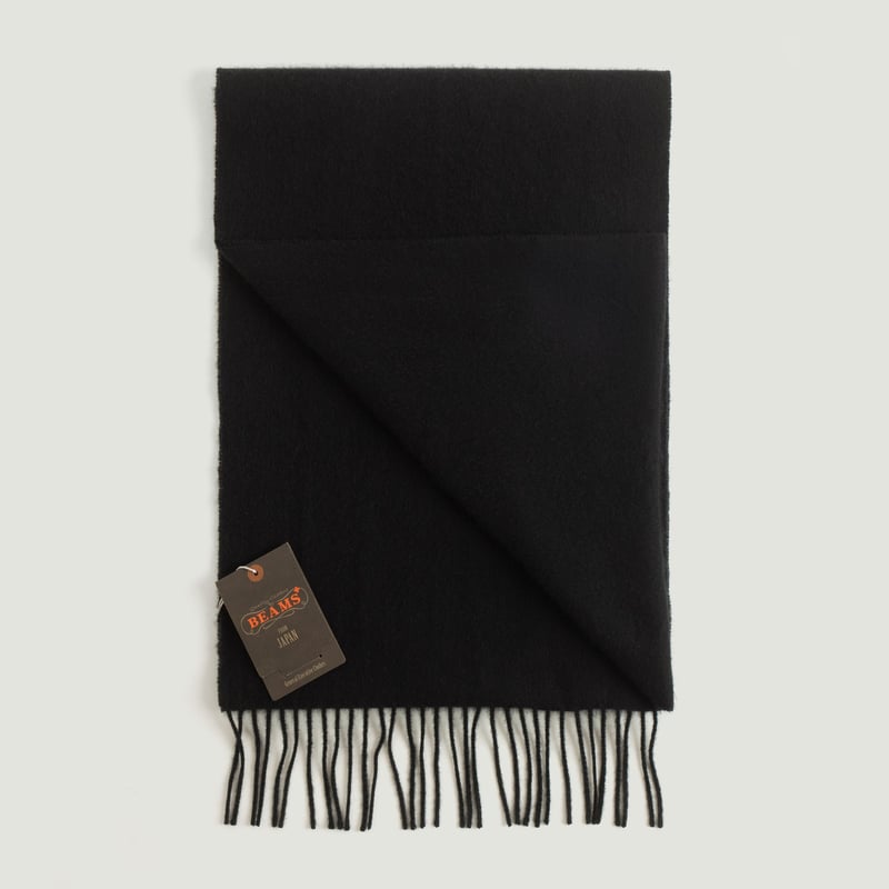 Vignette_écharpe en cachemire BEAMS PLUS Cashmere Scarf Solid couleur black