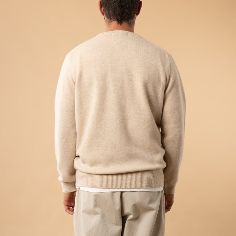 flâneurs-Mooncastle-Japanese-Sweater-Wool-and-Cashmere-Round-Neck-Natural-Back View