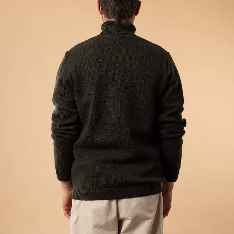 turtleneck sweaters - NITTO KNITWEAR - Youri khaki from the back