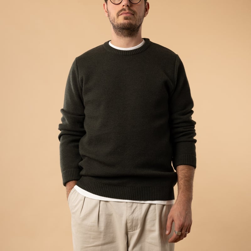 Youri Round Neck Sweater in Khaki