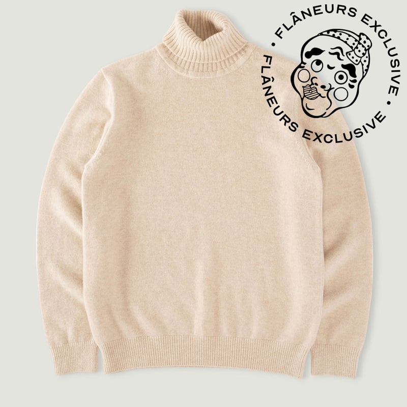 Thumbnail-flâneurs-Mooncastle-Japanese-sweater-Wool-and-Cashmere-Turtleneck-Natural-exclusive