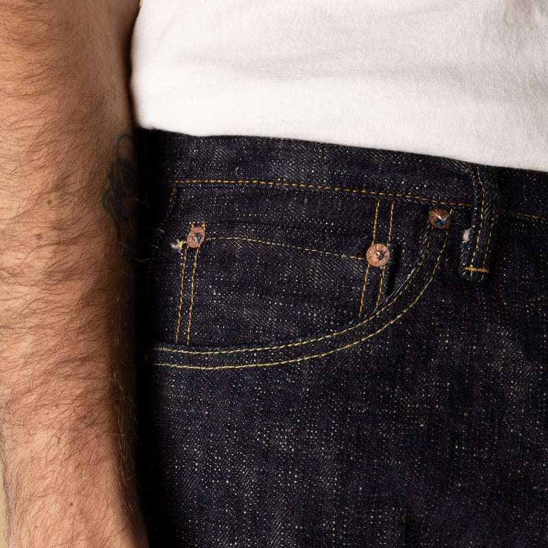 Oni Denim Kasuri worn-out coin pocket images