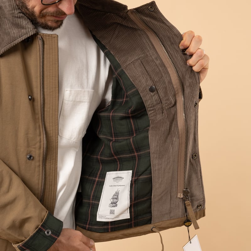 Frizmworks_Heritage Hunting Jacket Tan-détail-doublure