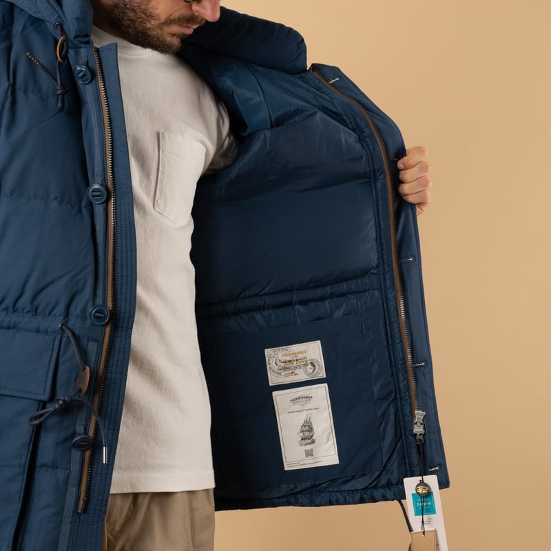 image flâneurs FRIZMWORKS  Karakoram Down Parka Dee blue inside