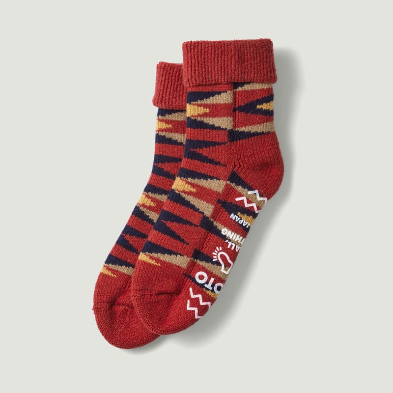 Vignette_ROTOTO / Merino Lambs Wool Room Socks Red