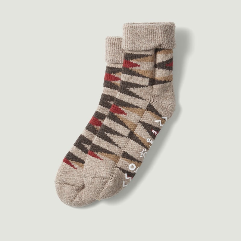 Merino Lambs Wool Room Socks L.Brown