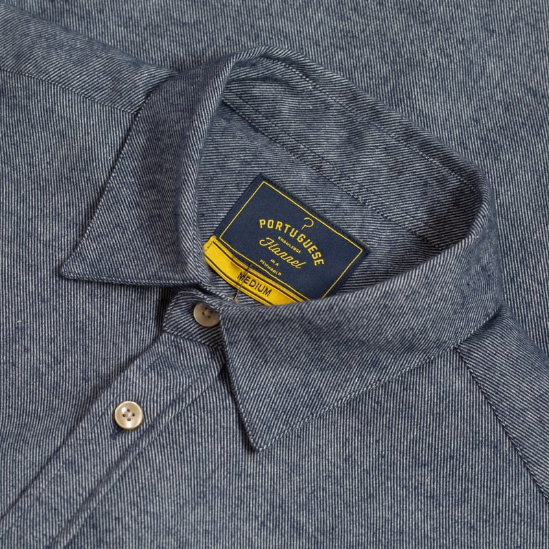 Portuguese Flannel FW24 shirt with a relaxed, flâneur-style collar.