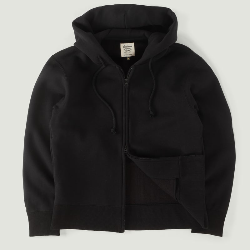 Vignettes-flâneurs-sweat-zippé-Jackman-noir Nap Sweat Parka Black
