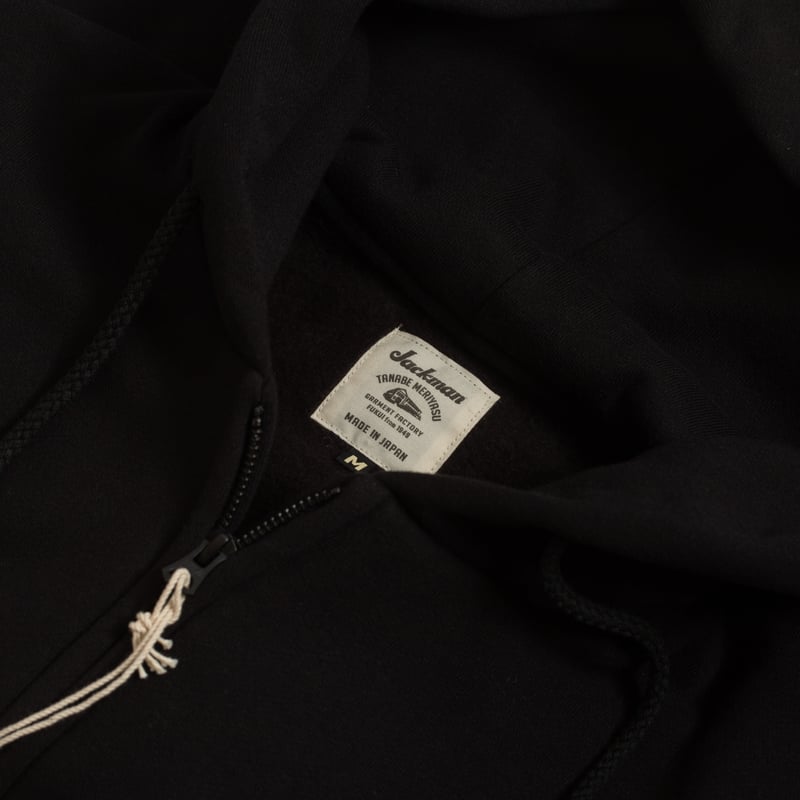Vignettes-flâneurs-sweat-zippé-Jackman-noir Nap Sweat Parka Black col