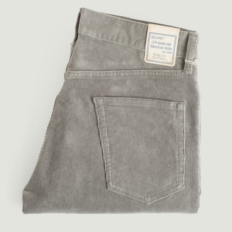 Vignettes-flâneurs-BEAMS-PLUS-5-Pockets-Tapered-Corduroy-Grey