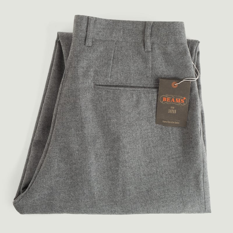 Vignettes-flâneurs--BEAMS PLUS 2 Pleats Tapered Flannel Grey