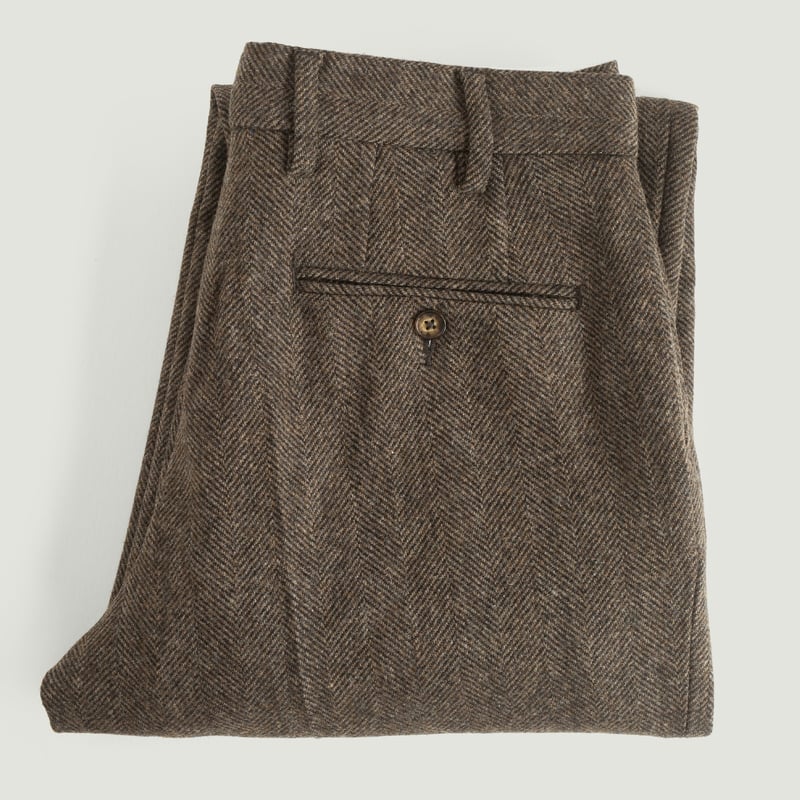 Vignettes-flâneurs-PORTUGUESE-FLANNEL-Wool-Herringbone-Trousers-brown