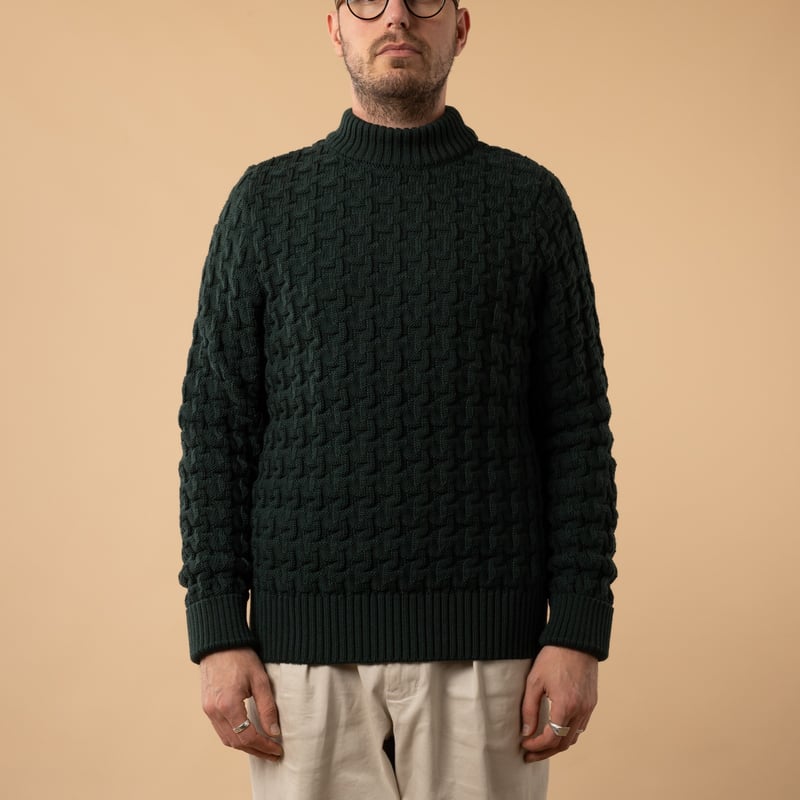 flâneurs-SNS-HERNING-pull-Pull Stark Sweater Thunder Green-de-face