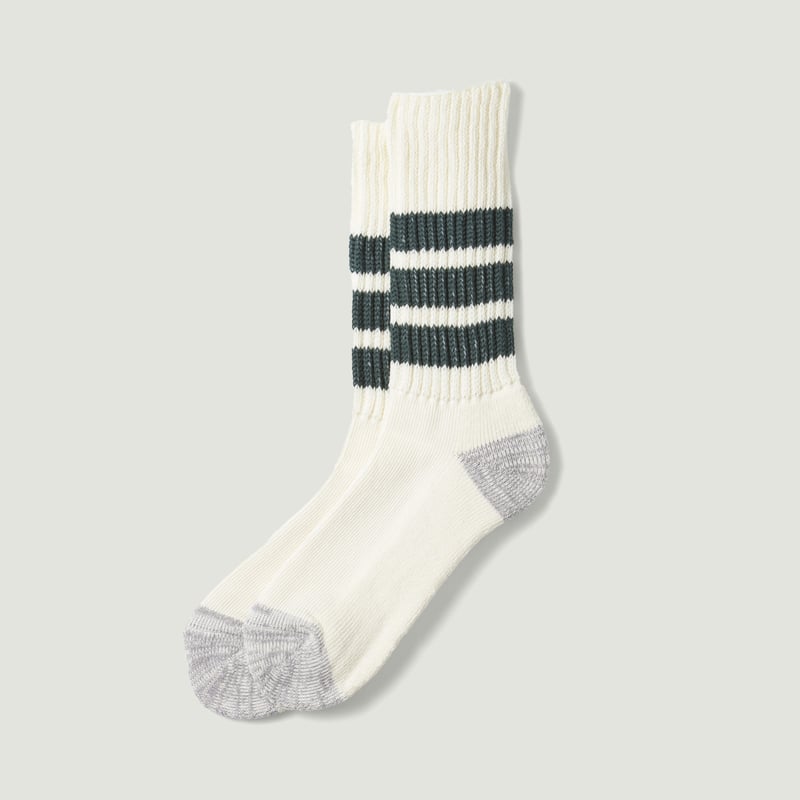 Vignette_ROTOTO / Coarse Ribbed OldSchool Crew Socks Dark Green