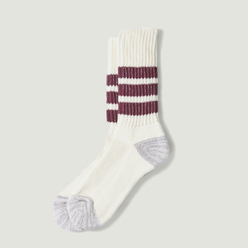 Vignette_ROTOTO / Coarse Ribbed OldSchool Crew Socks Bordeaux