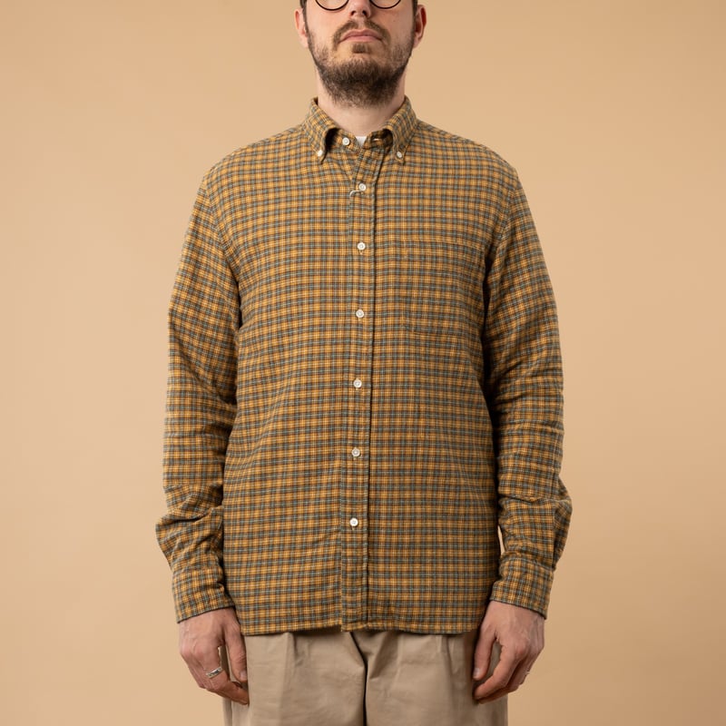 BEAMS PLUS / B.D. Mini Plaid Flannel Yellow_de face