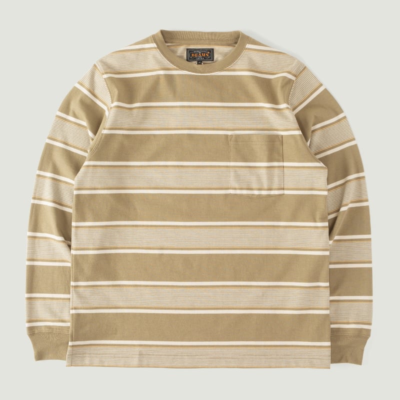 Vignette_BEAMS PLUS / Pocket Tee Wide Stripe Olive