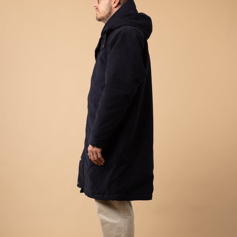 flâneurs FOB FACTORY Parka F2450 Moleskin Navy de profil