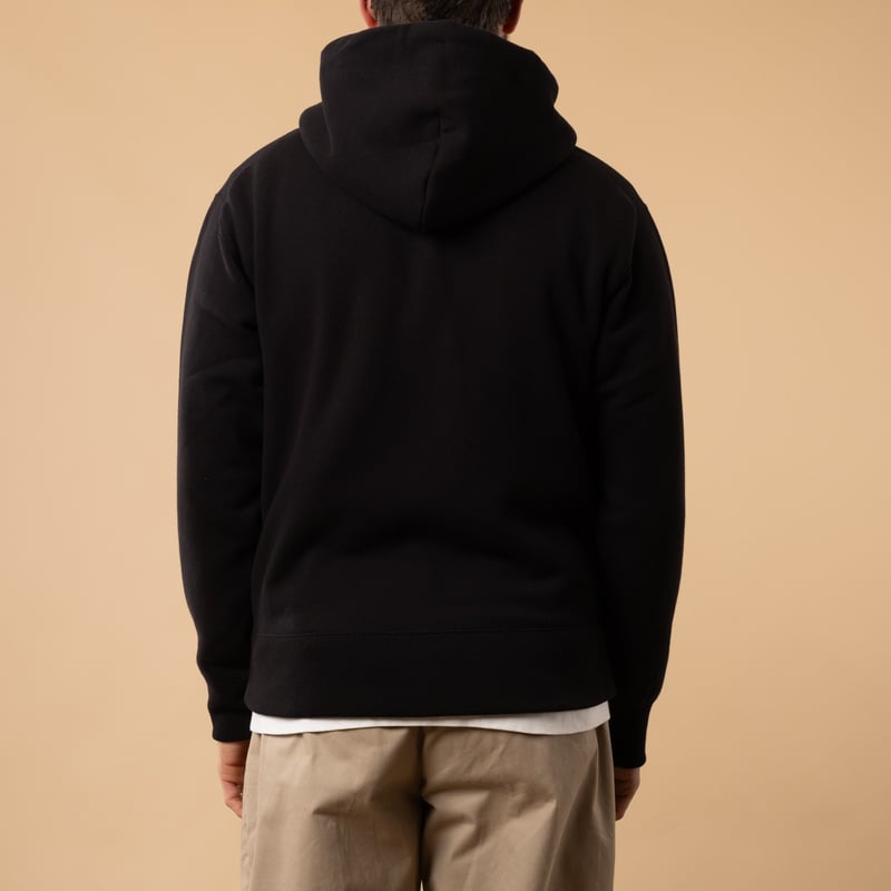 flâneurs-sweat-zippé-Jackman-noir Nap Sweat Parka Black de dos
