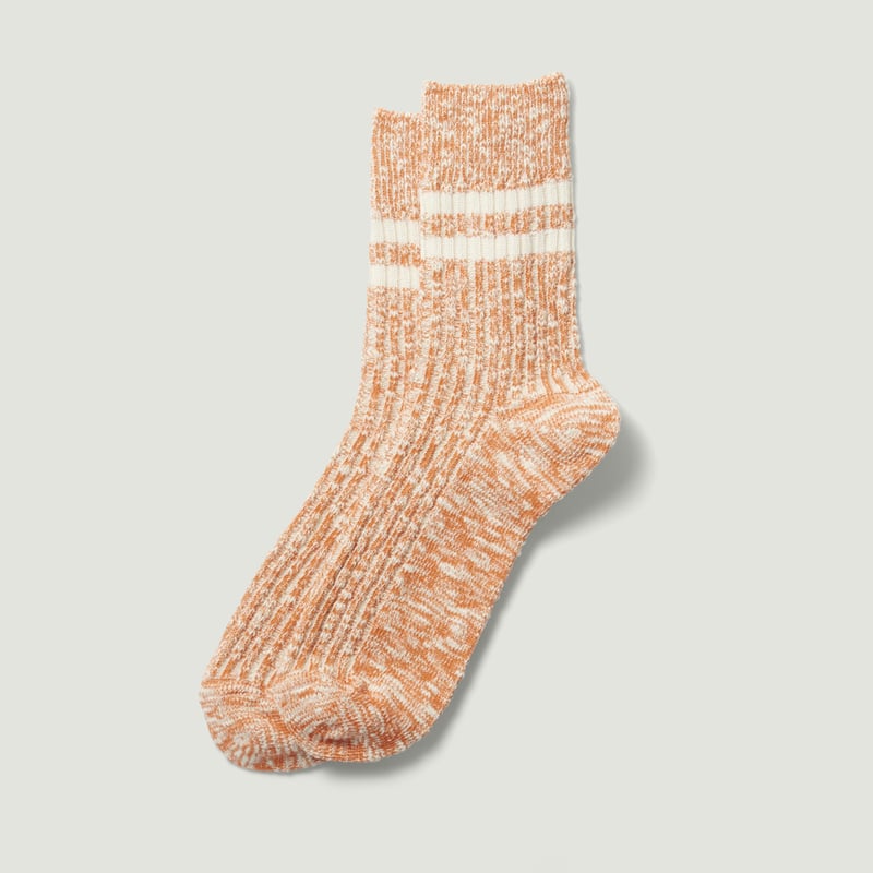 Vignette_ROTOTO / OG Cotton Slub Stripe Socks Orange