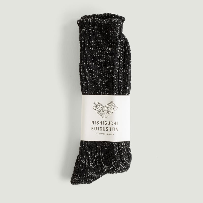 Hemp Cotton Ribbed Socks Black