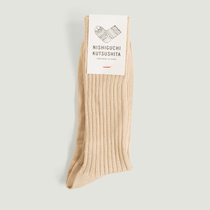 Vignette-flaneurs-NISHIGUCHI-KUTSUSHITA-Silk-Cotton-Ribbed-beige