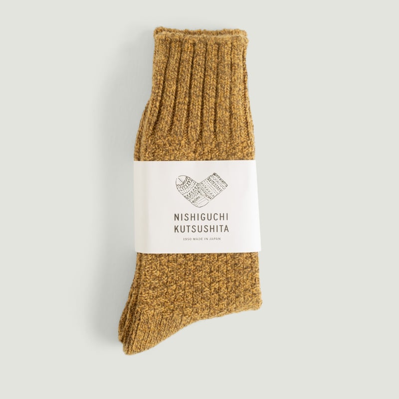 Vignette-NISHIGUCHI-KUTSUSHITA-Wool-Cotton-Boots-Socks-mustard