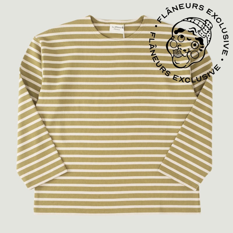 Le-Minor-x-Flâneurs-vignette-mariniere-loose-fit-olive-ecru