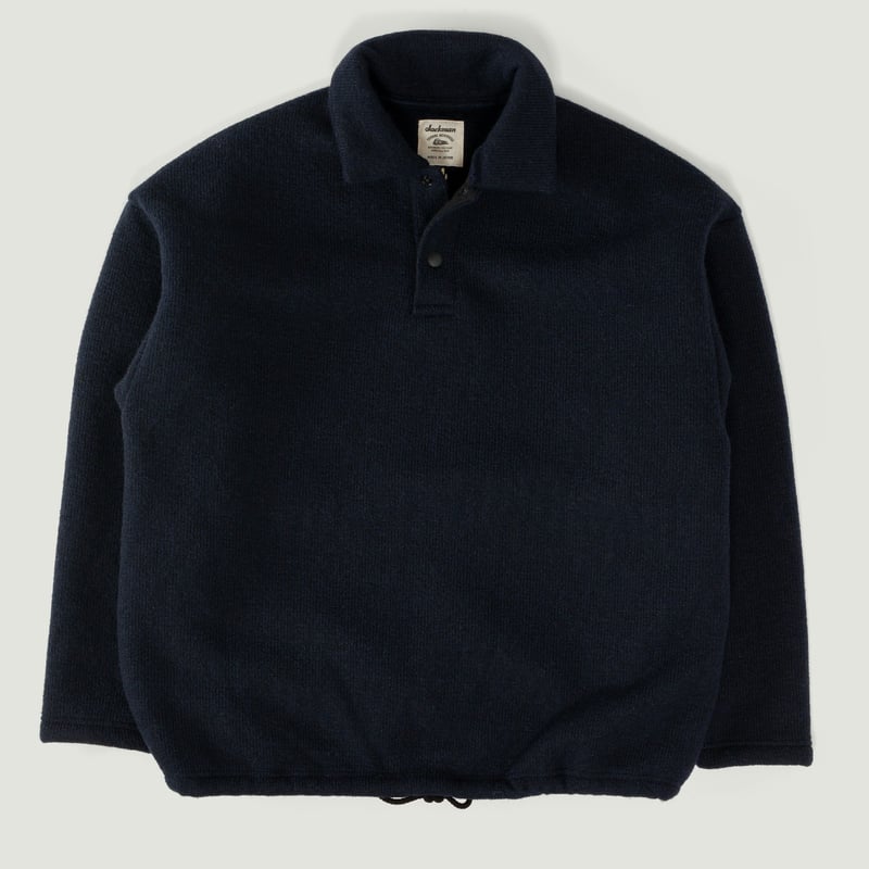 Flâneur Patches JACKMAN Wool Himo Polo Navy
