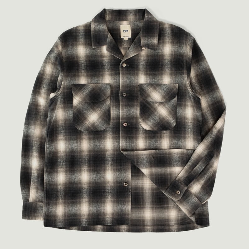 Vignette-Flâneurs-FOB-FACTORY-F3505-Nel-Open-Collar-Shirt-Black