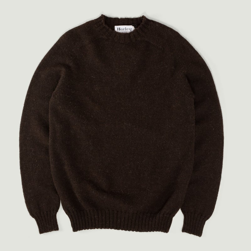 vignette-flâneurs-HARLEY-OF-SCOTLAND-Voe-True-Shetland-Crew-Neck-Black