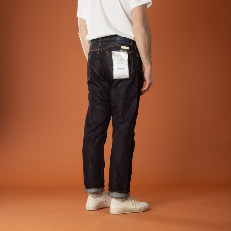 image-flâneurs-back-Momotaro-0605-SILK-Zimbabwe-Cotton-×-Silk-Denim-Natural-Tapered