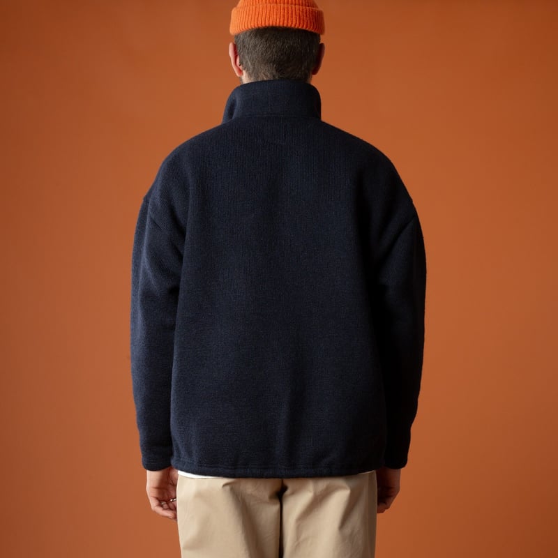 Back image - JACKMAN Wool Himo Polo in Navy for casual walkers