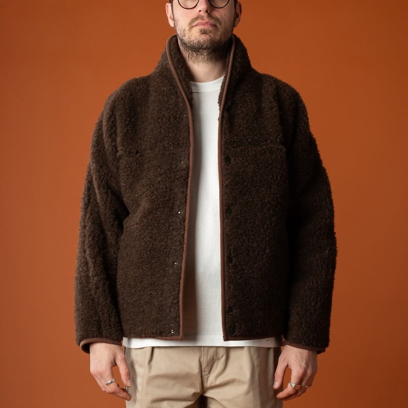 image-portée-de-face-Colbreaker-x-Flâneurs-brown-fleece-wool-pile-1