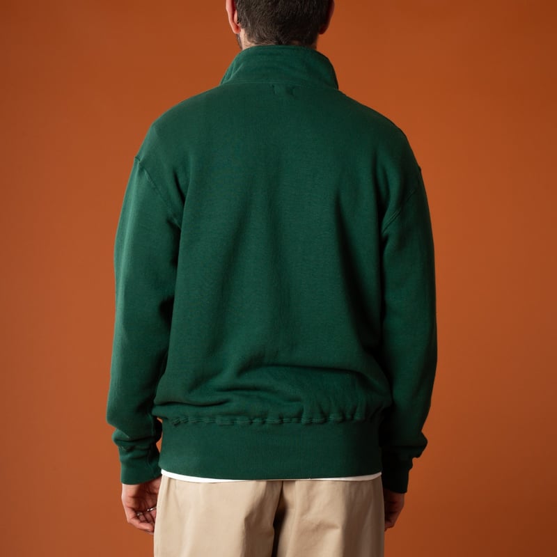 11oz Tsuriami Loopwheel Half-Zip Sweatshirt Green