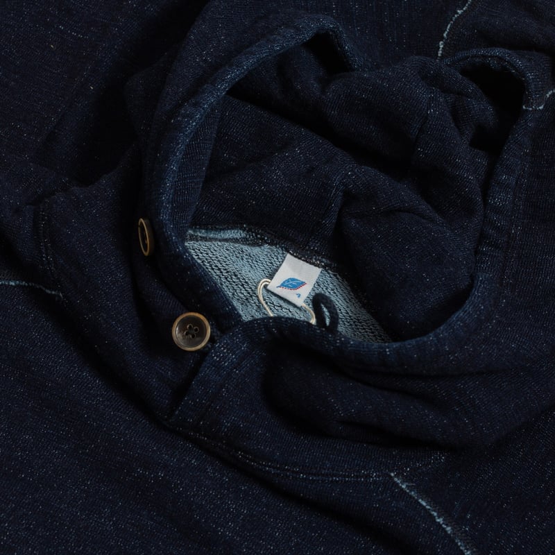 Detail_PURE BLUE JAPAN / Knitted Slub Yarn Hoodie Indigo_capuche