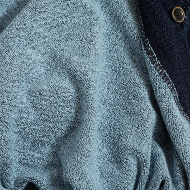 Detail_PURE BLUE JAPAN / Knitted Slub Yarn Hoodie Indigo_texture